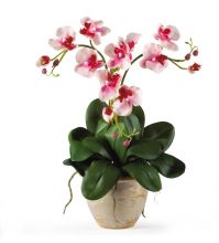 Triple Mini Phalenopsis Silk Orchid Arrangement, Pink