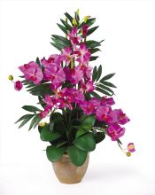 Phalaenopsis/Dendrobium Silk Flower Arrangement, Orchid/Purple