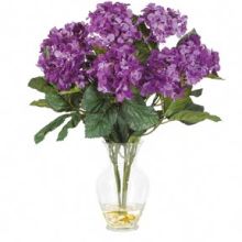 Hydrangea Liquid Illusion Silk Flower Arrangement, 22", Purple