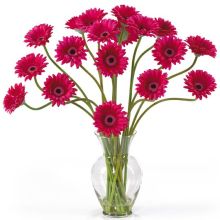1086 BU Gerbera Daisy Liquid Illusion Silk Flower Arrangement Beauty