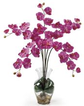 Phalaenopsis Silk Flower Arrangement, w/Liquid Illusion, Dark Pink