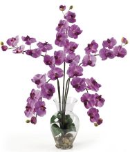 Phalaenopsis Silk Flower Arrangement, w/Liquid Illusion, Mauve
