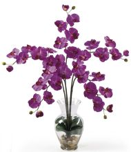 Phalaenopsis Silk Flower Arrangement, w/Liquid Illusion, Orchid