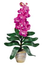 1112 BU - Single Stem Vanda Orchid Silk Flower Arrangement Beauty