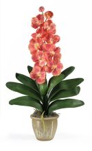 1112 SL - Single Stem Vanda Orchid Silk Flower Arrangement Salmon