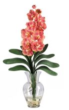 1123 SL - Vanda Orchid Liquid Illusion Silk Flower Arrangement Salmon