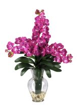 1134 BU - Triple Vanda Orchid Liquid Illusion Silk Flower Arrangement Beauty