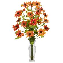 Cosmos Silk Flower Arrangement, w/Vase, Orange