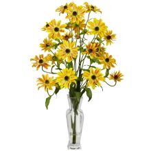Cosmos Silk Flower Arrangement, w/Vase, Yellow