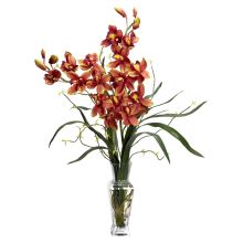 Cymbidium Silk Flower Arrangement, Burgundy