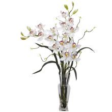 Cymbidium Silk Flower Arrangement, White