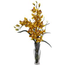 Cymbidium Silk Flower Arrangement, Yellow