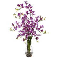 1190 PP - Dendrobium w/Vase Silk Flower Arrangement - Purple