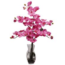 1191 DP - Phalaenopsis w/Vase Silk Flower Arrangement - Dark Pink
