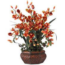 Large Cymbidium Silk Flower Arrangement - Burgundy