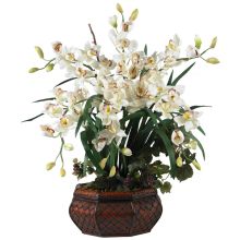 Large Cymbidium Silk Flower Arrangement - White
