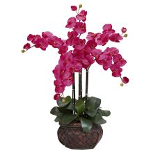 Phalaenopsis w/Decorative Vase Silk Flower Arrangement - Beauty