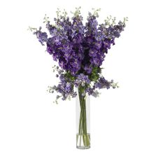 1224 PP - Delphinium Silk Flower Arrangement Purple