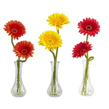 1248 A1 - Gerbera Daisy w/Bud Vase (Set of 3) RD/OR/YL