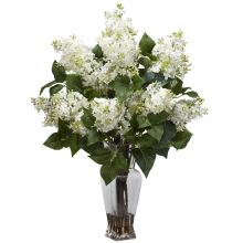 Lilac Silk Flower Arrangement, White