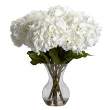 1260 - Large Hydrangea w/Vase Silk Flower Arrangement
