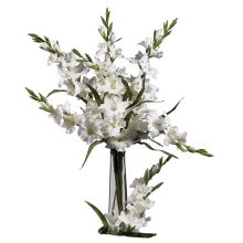 Gladiola Silk Flower, 36" (Set of 12) White