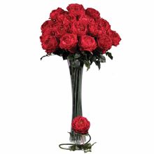 Large Rose Silk Flower, 31" (Set of 12 Stems) Red