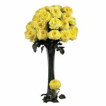 Large Rose Silk Flower, 31" (Set of 12 Stems) Yellow