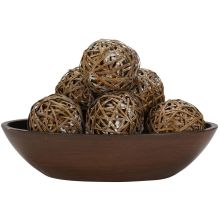 Decorative Laquered Wooden Balls (Set of 6)