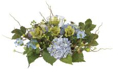Hydrangea Candelabrum Centerpiece Blue