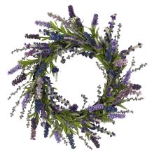 Artificial Floral Arrangement Lavender Wreath 20"