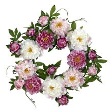 Silk Floral Arrangement Peony Wreath
