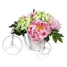 Silk Peonies & Hydrangeas Tricycle Arrangement