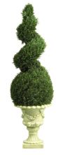 4' Cedar Spiral w/Decorative Vase (In-door/Out-door) Green