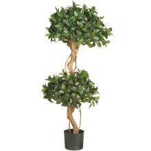 Double Topiary Ball Sweet Bay Silk Tree  4'