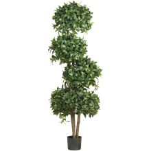 Sweet Bay Topiary Silk Tree, w/4 balls 69"