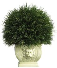 Silk Grass Plant Potted in White Vase