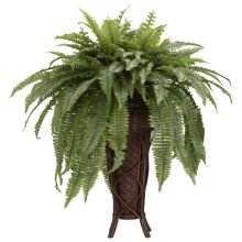Boston Fern Silk Plant, w/Stand