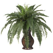 Boston Fern Silk Plant, w/Urn