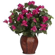 Bougainvillea Silk Plant, w/Vase