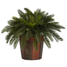 Cycas Silk Plant, w/Octagon Vase