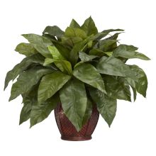 6659 - Birdsnest Fern w/Decorative Vase Silk Plant