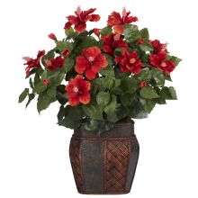 6667 - Hibiscus w/Vase Silk Plant