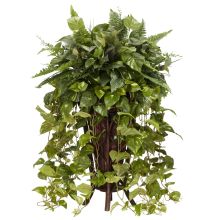 6674 - Vining Mixed Greens w/Decorative Stand Silk Plant