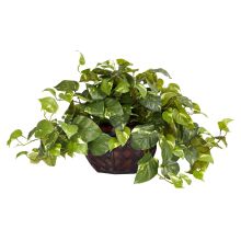 6681 - Pothos w/Decorative Vase Silk Plant
