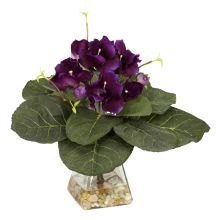 Gloxina Silk Plant, w/Vase