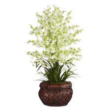 Dancing Lady Small Silk Flower Arrangement (Color: Green)