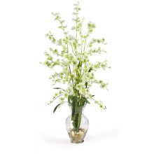 Dancing Lady Artificial Flower Arrangement in Artificial Water (Color: Green)