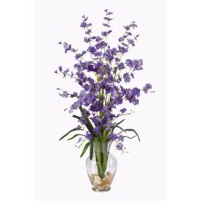 Dancing Lady Artificial Flower Arrangement in Artificial Water (Color: Purple)