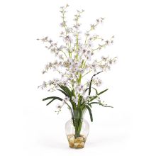 Dancing Lady Artificial Flower Arrangement in Artificial Water (Color: White)